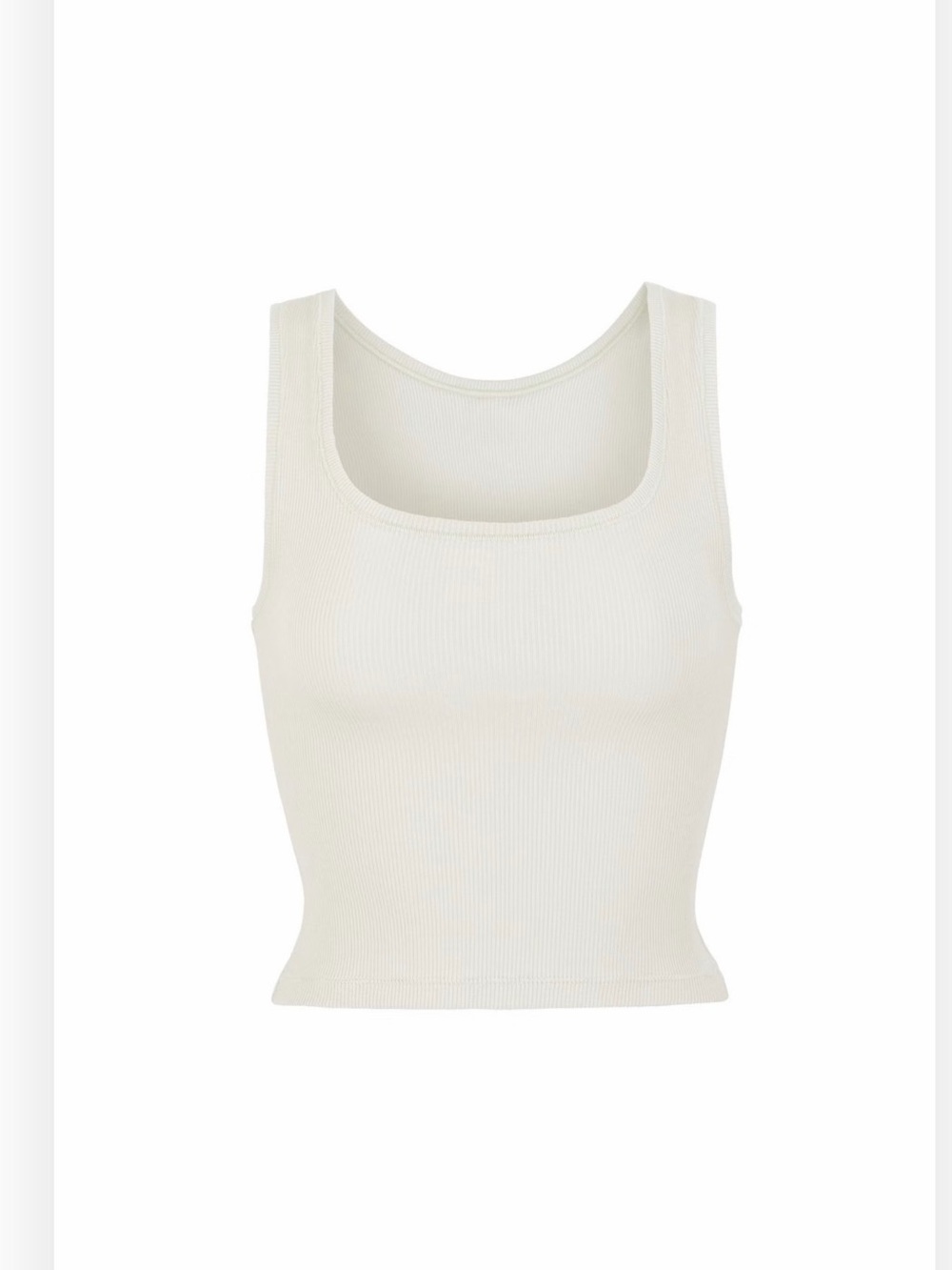 Skims soft cotton Rib Scoop NeckTank Top - size S Cream